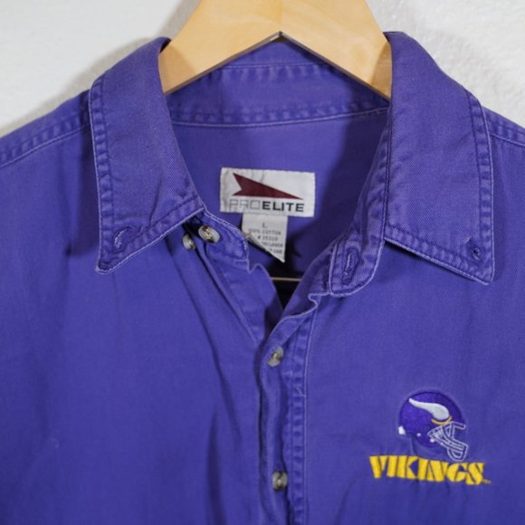 Vintage ProElite Vikings Button Up - Picture 2 of 3